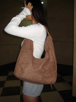 (4 colors) Suede Hobo Bag