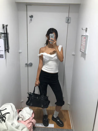 Camisole with built-in cap and frills