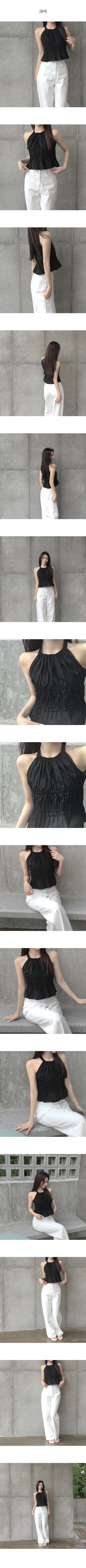 Halter neck shirred blouse