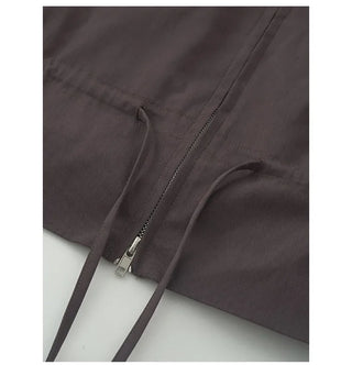 Waist string zip-up jacket
