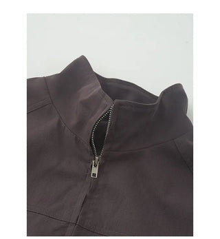 Waist string zip-up jacket