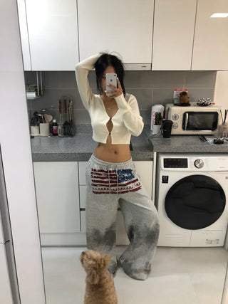 Cropped knit cardigan