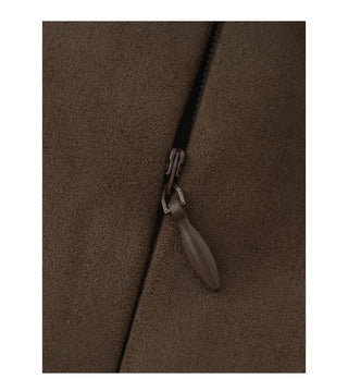 (2 colors) [Lined] Pocket Belt Suede Skirt