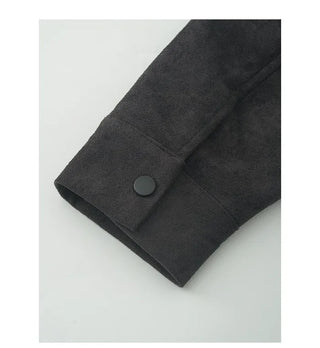 (2 colors) String Bicolor Suede Jacket