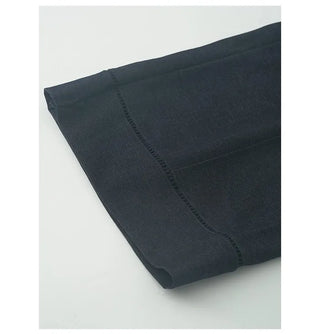 Wide-leg slacks with back band pleats