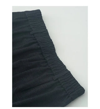 Wide-leg slacks with back band pleats