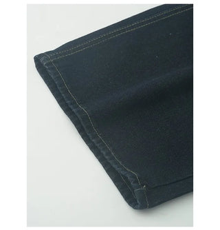 Wide stitch denim pants