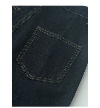 Wide stitch denim pants