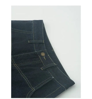 Wide stitch denim pants