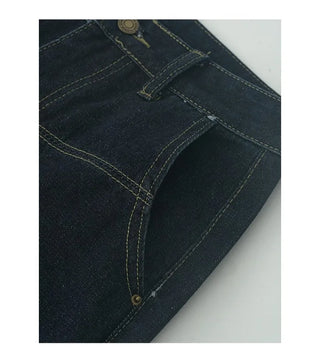 Wide stitch denim pants