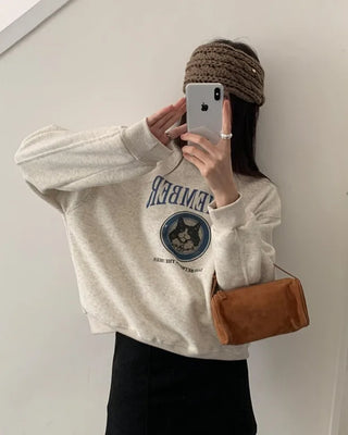 (2 colors) Tretaring Print Sweatshirt