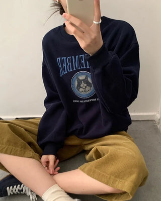 (2 colors) Tretaring Print Sweatshirt