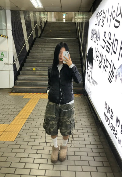Basic hooded light down jacket