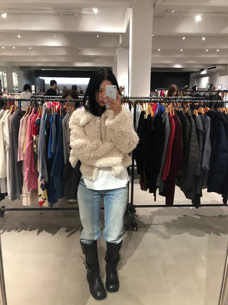 Cropped fur jacket