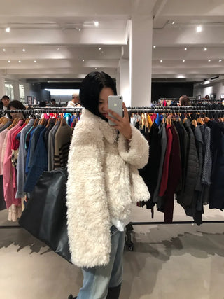Cropped fur jacket