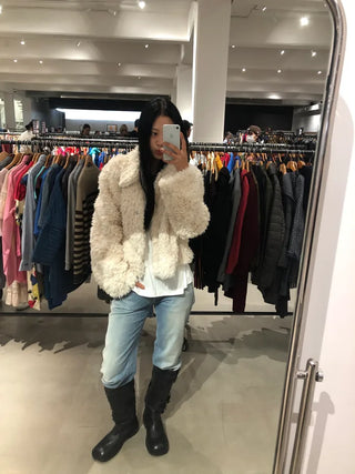 Cropped fur jacket