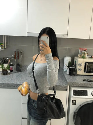 Square leather tote bag