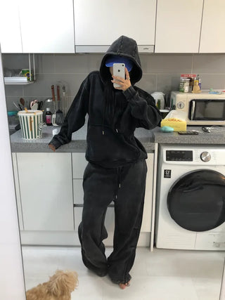 (5 colors) Fleece Hooded T-Shirt