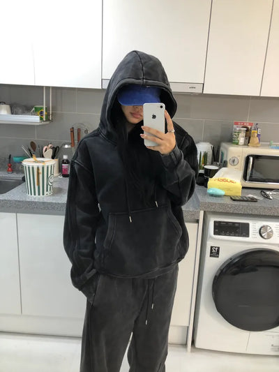 (5 colors) Fleece Hooded T-Shirt