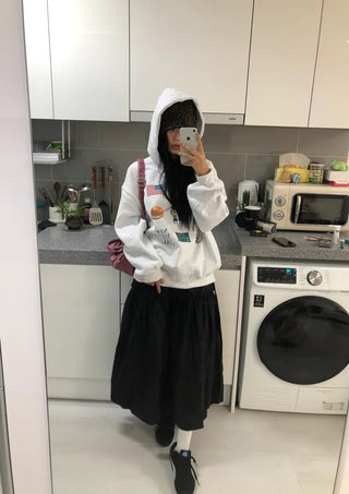 (2 colors) Hooded sweatshirt