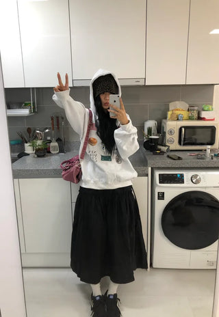 (2 colors) Hooded sweatshirt