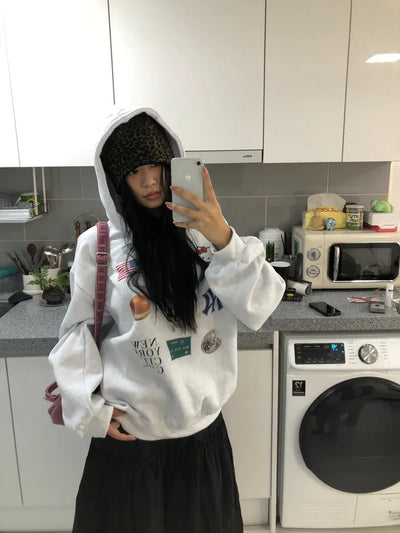 (2 colors) Hooded sweatshirt