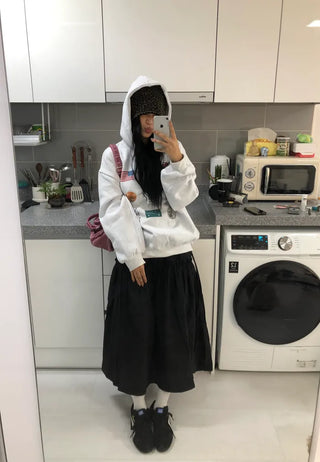 (2 colors) Hooded sweatshirt