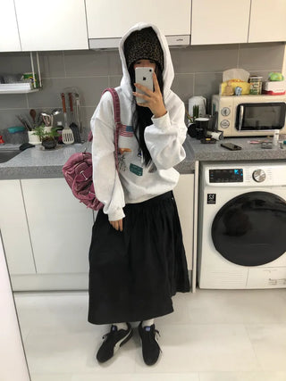 (2 colors) Hooded sweatshirt