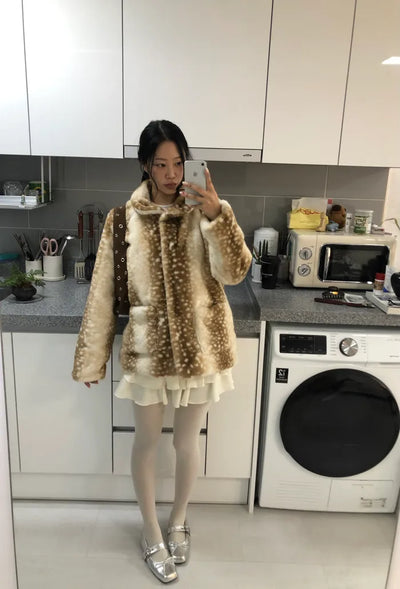(2 colors) Faux Fur Jacket