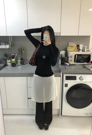 (3 colors) Chiffon Wrap Skirt