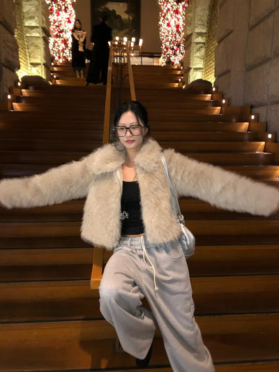 (3 colors) Fur Jacket