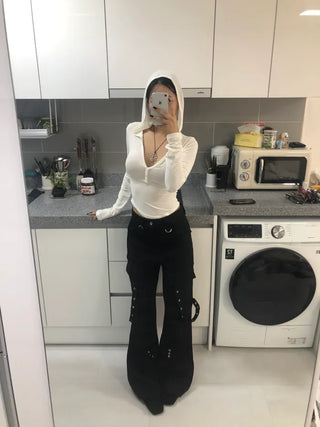 Strappy wide-leg pants