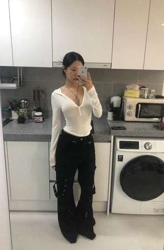 Strappy wide-leg pants