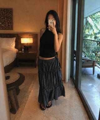 [2 colors] Flared skirt
