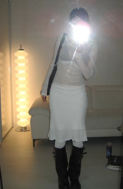Layered midi skirt