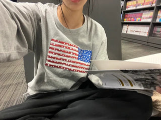 (3 colors) USA Print T-Shirt