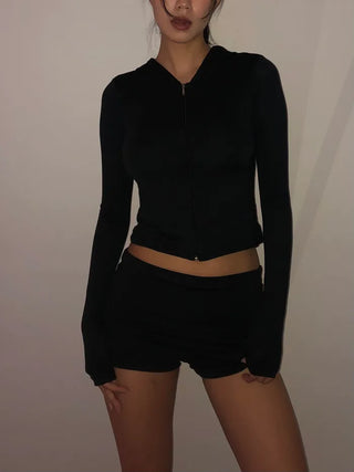 (2 colors) Basic Roll-Up Shorts