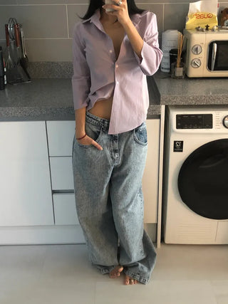 Ice blue denim pants