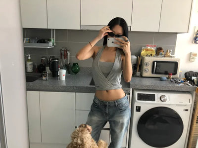 (4 colors) Halter neck top