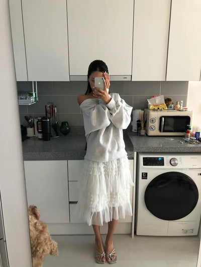 (2 colors) Flared midi skirt