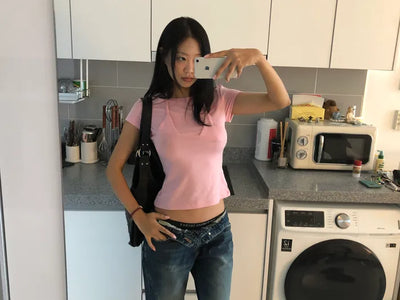 (4 colors) Bikini Layered Slim Top