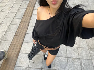 (2 colors) Puff Sleeve T-shirt