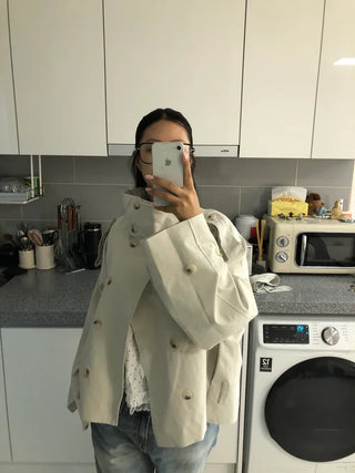 (2 colors) Trench Jacket