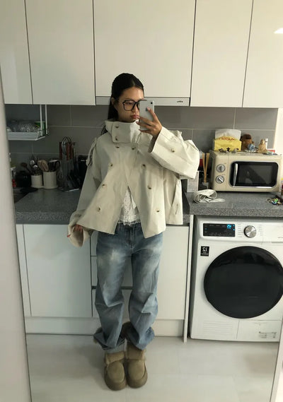 (2 colors) Trench Jacket