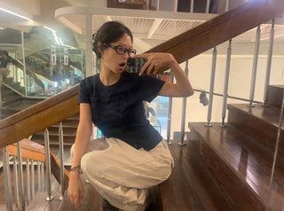 [4 colors] Button-down T-shirt
