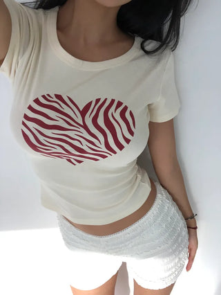[6 colors] Zebra Heart Top