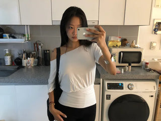 [3 colors] Pure Line Shirring T-shirt
