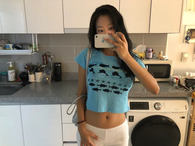 [2 colors] Whale T-shirt