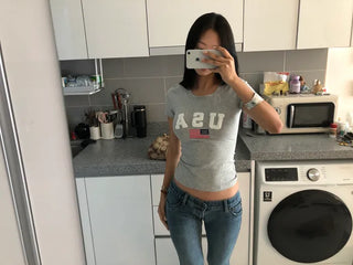 [3 colors] USA T-shirt