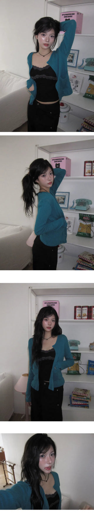 Minty Punching Pocket Cardigan - 3 colors